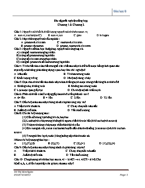 Bài tập trắc nghiệm tổng hợp Chương 1 & Chương 2 - Hóa học 8
